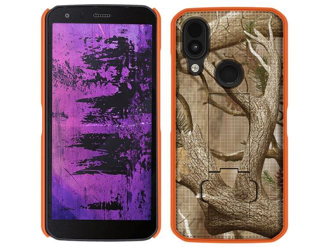 Hunter Orange Camo Tree Hard Case Cover Kickstand for CAT S62 PRO Phone
