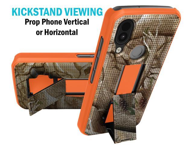 Hunter Orange Camo Tree Hard Case Cover Kickstand for CAT S62 PRO Phone