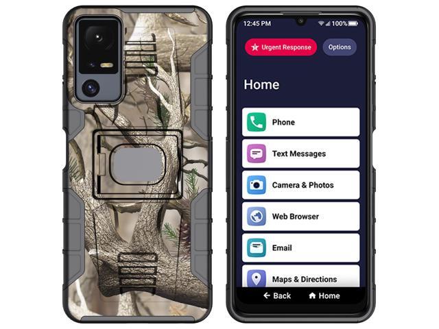 Rugged Case with Ring Grip Stand for Jitterbug Smart 4 / TCL 40XL - Bush Camo