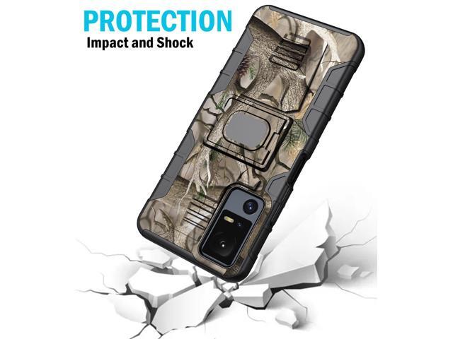 Rugged Case with Ring Grip Stand for Jitterbug Smart 4 / TCL 40XL - Bush Camo