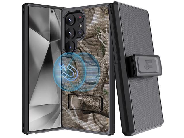 Hybrid Case w/ Stand Belt Clip Holster Combo for Galaxy S24 Ultra - Bush Camo