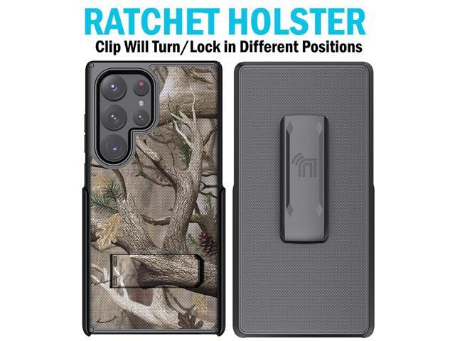 Hybrid Case w/ Stand Belt Clip Holster Combo for Galaxy S24 Ultra - Bush Camo