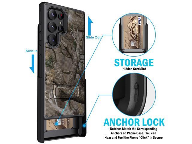 Hybrid Case w/ Stand Belt Clip Holster Combo for Galaxy S24 Ultra - Bush Camo