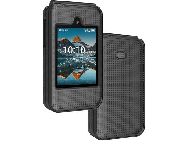 Grid Texture Hard Case Slim Cover for Iris Easy Flip Phone / Summit Flip - Black