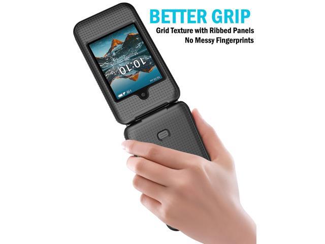 Grid Texture Hard Case Slim Cover for Iris Easy Flip Phone / Summit Flip - Black