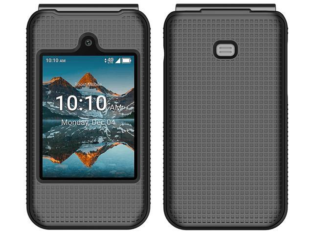 Grid Texture Hard Case Slim Cover for Iris Easy Flip Phone / Summit Flip - Black