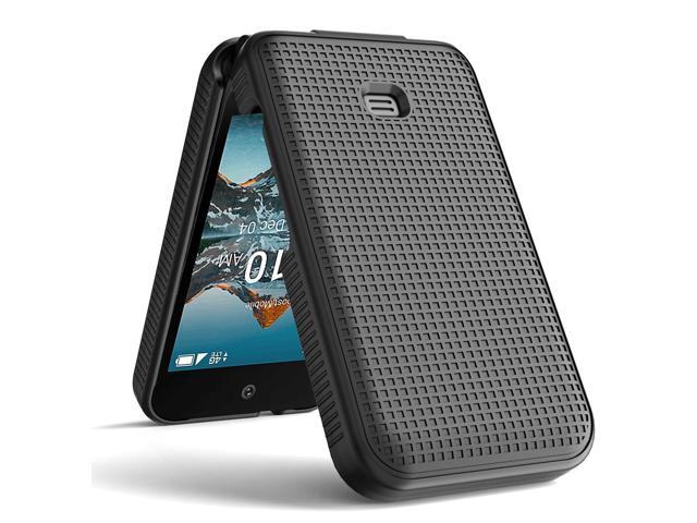 Grid Texture Hard Case Slim Cover for Iris Easy Flip Phone / Summit Flip - Black