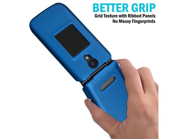 Grid Texture Hard Case Cover for Orbic Journey Pro / Lite (2024) - Cobalt Blue