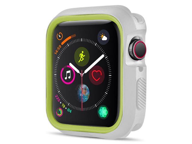 White/Yellow TPU Case Flexible Rubber Trim Cover for Apple Watch, Series 4, 40mm