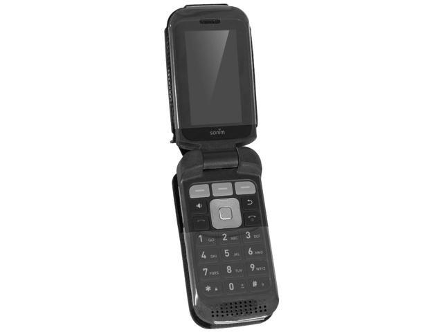 Black Leather Case with Belt Clip Screen Cover for Sonim XP3 Plus 5G Phone X320
