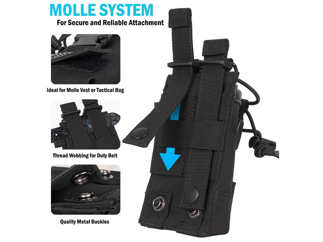 Tactical Molle Radio Holster Holder Case Pouch Bag for Two Way Walkie Talkies