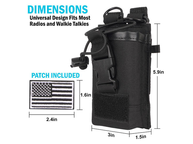 Tactical Molle Radio Holster Holder Case Pouch Bag for Two Way Walkie Talkies