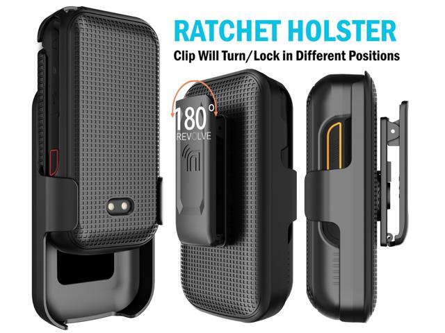 Hard Case and Belt Clip Holster for Sonim XP3 Plus 5G Phone XP3plus X320 - Black