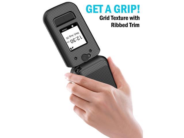 Grid Texture Hard Shell Case for Sonim XP3 Plus 5G Phone (XP3plus X320) - Black