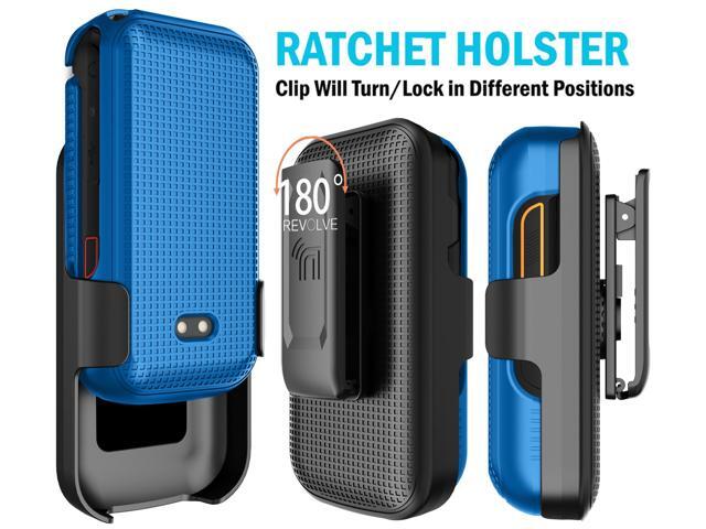 Hard Case and Belt Clip Holster for Sonim XP3 Plus 5G XP3plus X320 - Cobalt Blue