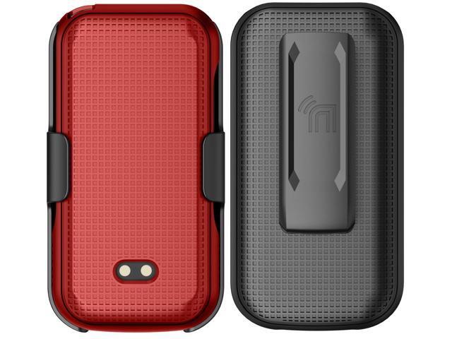 Hard Case and Belt Clip Holster for Sonim XP3 Plus 5G XP3plus X320 - Bold Red