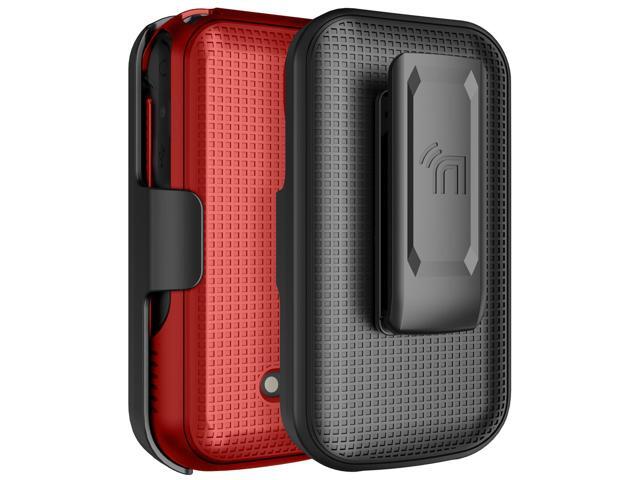 Hard Case and Belt Clip Holster for Sonim XP3 Plus 5G XP3plus X320 - Bold Red