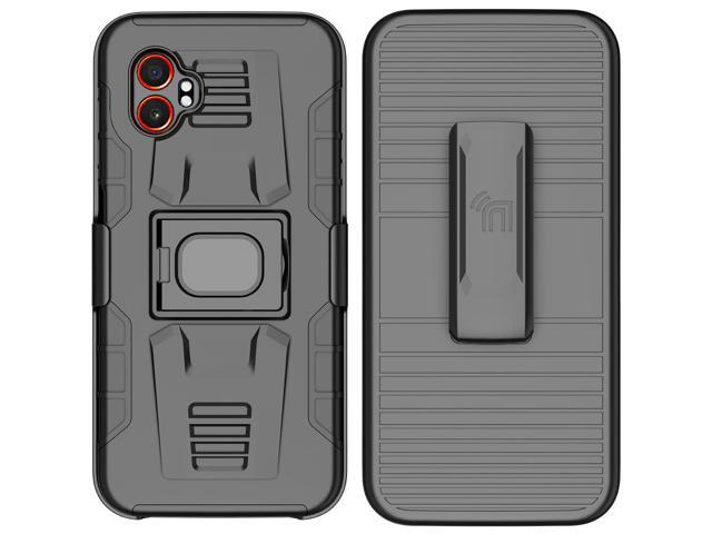 Rugged Case Stand Belt Clip Holster for Samsung Galaxy XCover 7 Pro - Black