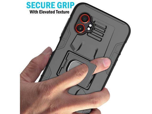 Rugged Case Stand Belt Clip Holster for Samsung Galaxy XCover 7 Pro - Black