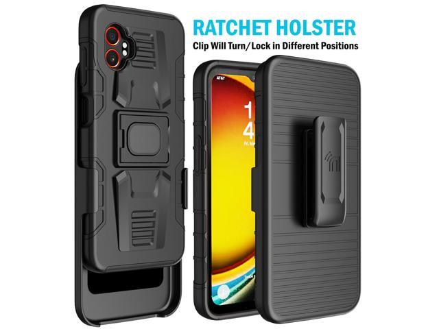 Rugged Case Stand Belt Clip Holster for Samsung Galaxy XCover 7 Pro - Black