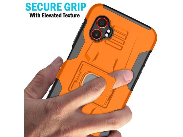 Rugged Case with Stand Ring Grip for Samsung Galaxy XCover 7 Pro Phone - Orange