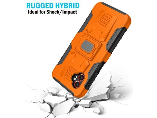 Rugged Case with Stand Ring Grip for Samsung Galaxy XCover 7 Pro Phone - Orange
