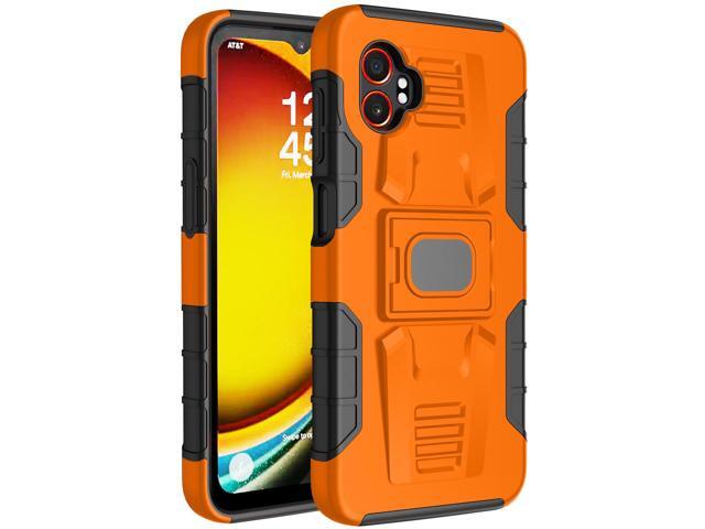Rugged Case with Stand Ring Grip for Samsung Galaxy XCover 7 Pro Phone - Orange