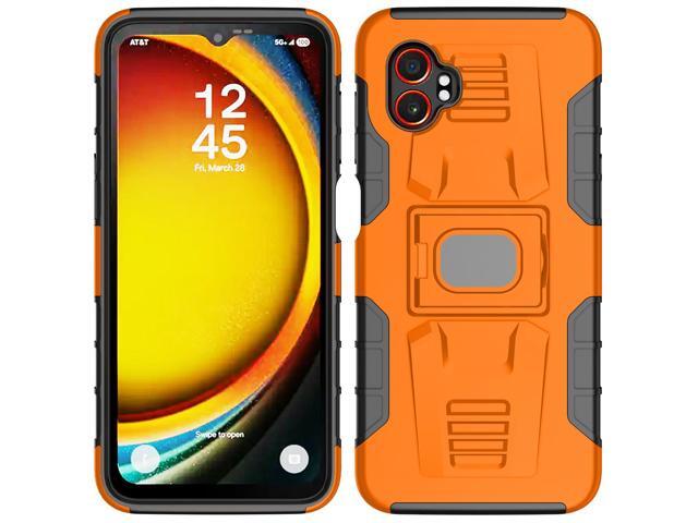 Rugged Case with Stand Ring Grip for Samsung Galaxy XCover 7 Pro Phone - Orange