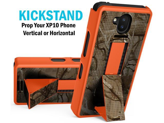Orange Hunter Camo Tree Hard Case Stand for Sonim XP10 5G Phone (XP9900)