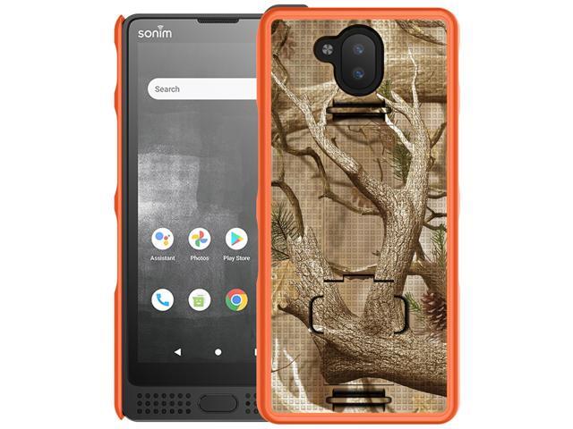 Orange Hunter Camo Tree Hard Case Stand for Sonim XP10 5G Phone (XP9900)