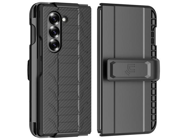 Rugged Case + Belt Clip with Pen Slot for Samsung Galaxy Z Fold 6 - Carbon Fiber