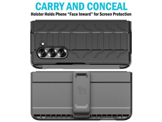 Rugged Case + Belt Clip with Pen Slot for Samsung Galaxy Z Fold 6 - Carbon Fiber