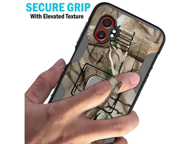 Rugged Case with Stand Ring Grip for Samsung Galaxy XCover 7 Pro Phone - Camo