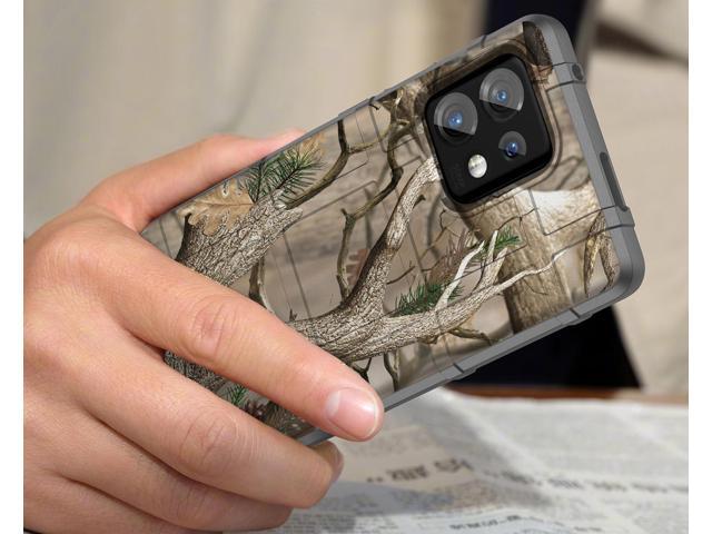 Outdoor Camo Tree Real Woods Rugged Shield Case for Motorola Edge Plus 2023