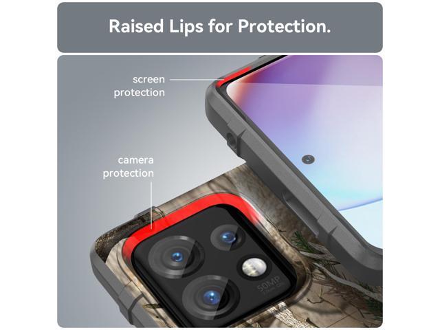 Outdoor Camo Tree Real Woods Rugged Shield Case for Motorola Edge Plus 2023