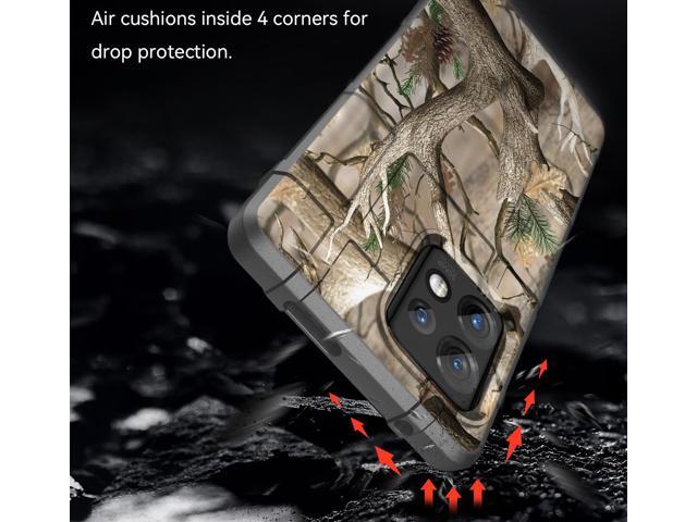 Outdoor Camo Tree Real Woods Rugged Shield Case for Motorola Edge Plus 2023