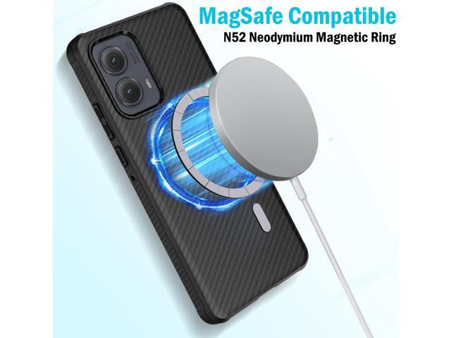 Case for Motorola Edge 2024 Phone - Black Carbon Fiber (Compatible with MagSafe)