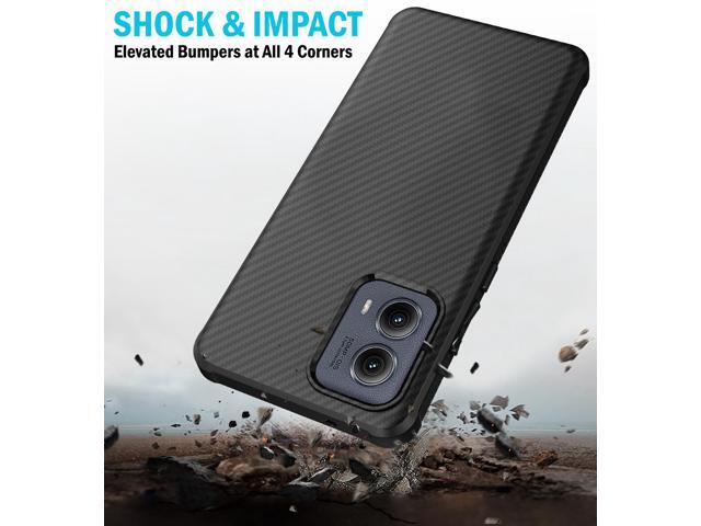 Case for Motorola Edge 2024 Phone - Black Carbon Fiber (Compatible with MagSafe)