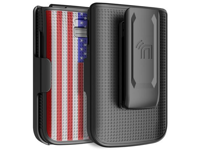 Hard Case and Belt Clip Holster Holder Combo for TCL Flip 3 Phone - USA Flag