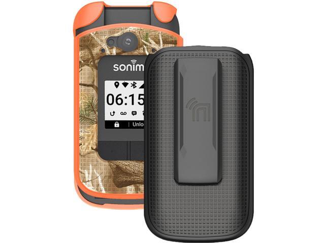 Orange Hunter Camo Case and Belt Clip Holster for Sonim XP3 Plus 4G (XP3900)