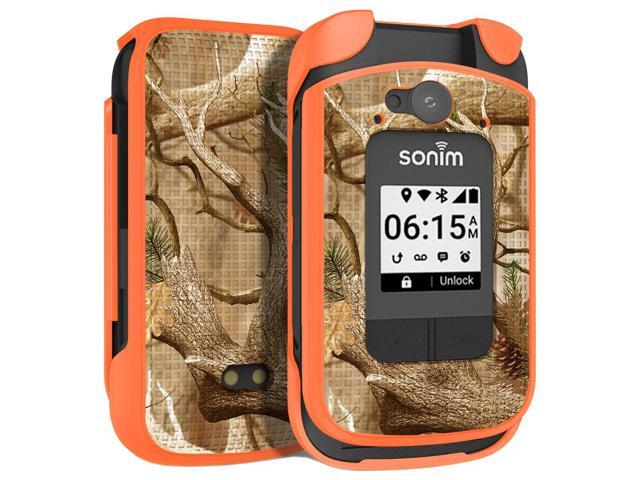 Orange Camouflage Bush Tree Camo Case Cover for Sonim XP3 Plus 4G (XP3900)
