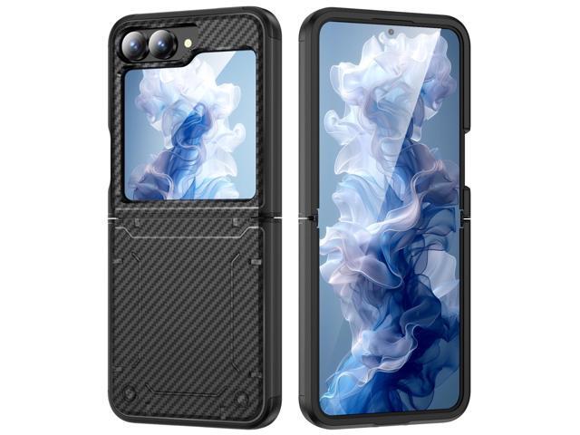 Hybrid Case for Galaxy Z Flip 7 FE & Z Flip 6 w/ Hinge Protection - Carbon Fiber