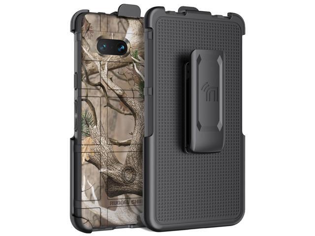 Outdoor Camo Tree Real Woods Case Belt Clip Holster for Google Pixel 7A (2023)