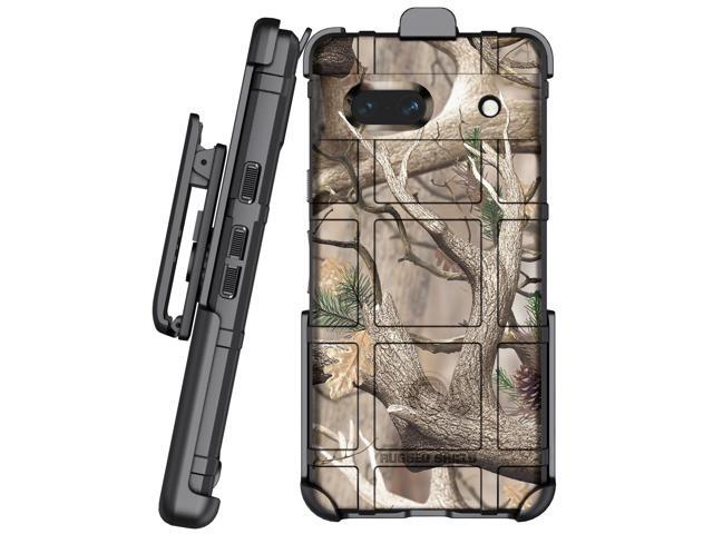 Outdoor Camo Tree Real Woods Case Belt Clip Holster for Google Pixel 7A (2023)