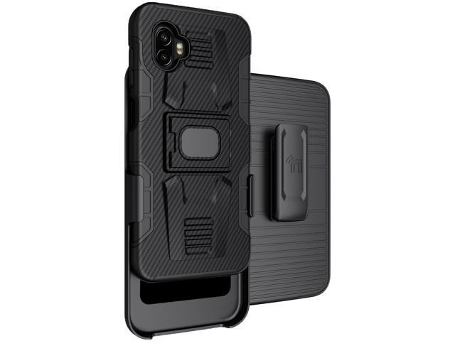 Carbon Fiber Design Case Stand Belt Clip Holster for Samsung Galaxy XCover 6 Pro