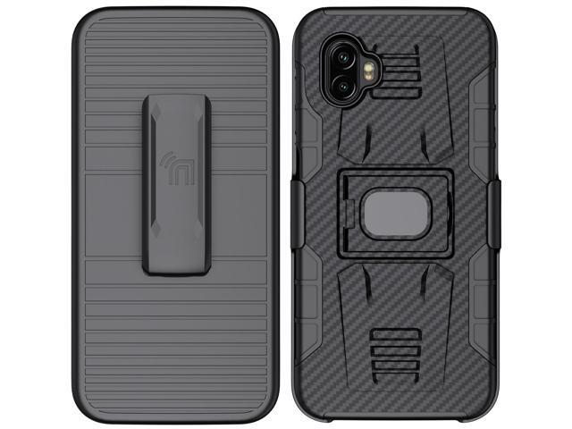 Carbon Fiber Design Case Stand Belt Clip Holster for Samsung Galaxy XCover 6 Pro