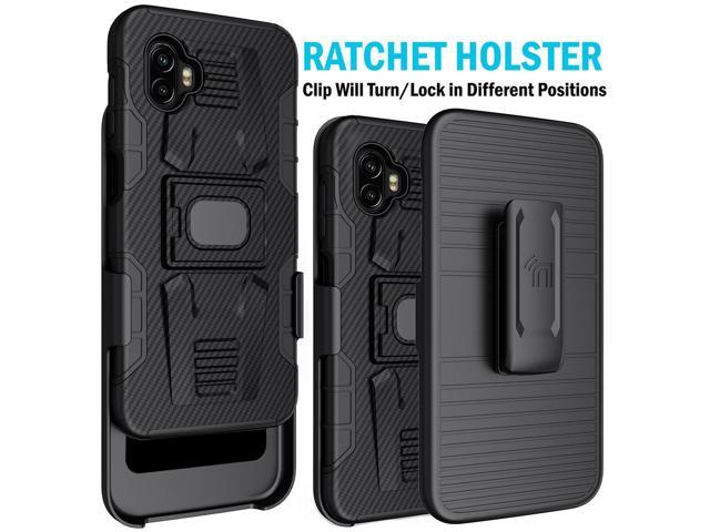 Carbon Fiber Design Case Stand Belt Clip Holster for Samsung Galaxy XCover 6 Pro