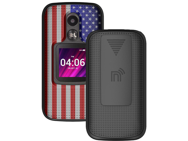 Hard Case and Belt Clip for Alcatel MyFlip 2 Phone (A406DL, 2020) - USA Flag