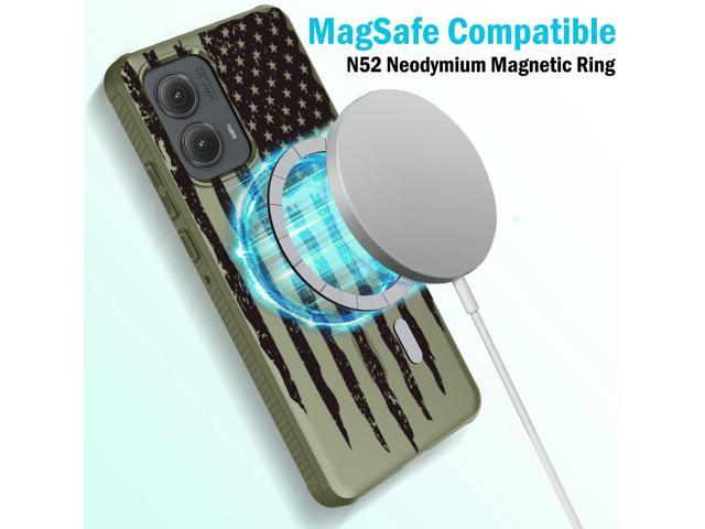 Case for Motorola Edge 2024 Phone - Army Green USA Flag, Compatible with MagSafe