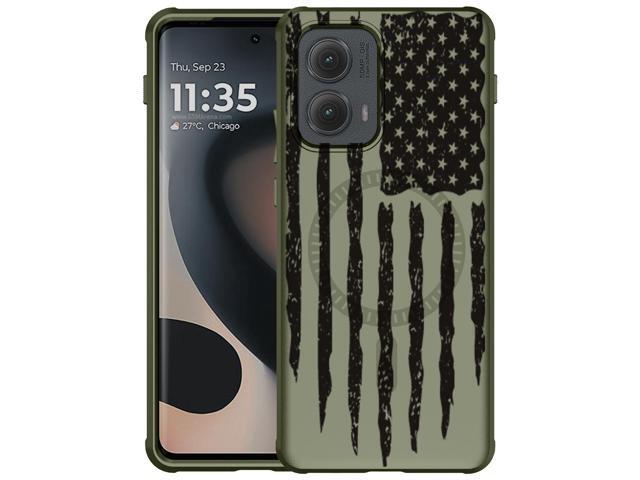 Case for Motorola Edge 2024 Phone - Army Green USA Flag, Compatible with MagSafe